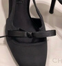 CHARLES&KEITH緞面蝴蝶結尖頭高跟涼鞋女生日禮物CK1-60361556 BLACK TEXTURED黑色紋理 37 曬單實(shí)拍圖