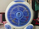 臺式電風扇家用節(jié)能宿舍轉頁扇10寸桌面定時小臺扇臥室大風鴻運扇 萬寶花藍色 曬單實拍圖