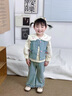 奧特曼女童牛仔套裝春秋2025新款兒童衣服襯衫兩件套洋氣女寶寶時(shí)尚秋裝 藍(lán)色 90 建議80-90cm1歲半-2歲 曬單實(shí)拍圖