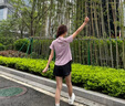 phigeer網(wǎng)紗透氣健身服短袖速干跑步訓練服女夏季寬松瑜伽服薄款運動(dòng)上衣 藕紫短袖 2XL 曬單實(shí)拍圖