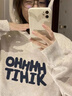 UKMR美式字母印花連帽衛衣ins女街頭vibe簡(jiǎn)約原宿風(fēng)寬松加絨上衣潮 白色【春秋薄款】 S 60-85斤 曬單實(shí)拍圖
