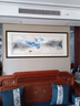 伯莎丹頓（BERTHA DENTON）中式蘇繡成品掛畫(huà)純手工刺繡山水畫(huà)靠山圖辦公室背景墻客廳裝飾畫(huà) 飛鳥(niǎo)云霧 實(shí)木框86*206cm 曬單實(shí)拍圖
