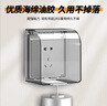 國際電工（FDD） 86型自粘貼加高插座防水罩防濺盒智能電源插座防水盒保護(hù)罩 白色透明一位加高防水盒 曬單實(shí)拍圖