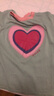 【竹節麻】新款夏季薄款針織衫女裝短袖上衣愛(ài)心寬松圓領(lǐng)T恤 92灰色 均碼 曬單實(shí)拍圖