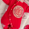 G.DUCKKIDS2024拜年服嬰兒衣服秋冬新款新年男女寶寶過(guò)年紅色喜慶滿(mǎn)月連體衣 S392偏襟大紅連體衣 包腳 36cm 59碼：0-3個(gè)月寶寶 曬單實(shí)拍圖