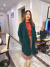 恒源祥雙面羊絨大衣新款綠色中老年女?huà)寢屒锒叨?00羊毛呢外套 綠色 S 建議85-105斤 曬單實(shí)拍圖