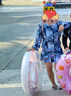 芭比游泳衣女分體三件套保守時(shí)尚印花平角遮肚顯瘦小胸海邊度假游泳裝 曬單實(shí)拍圖