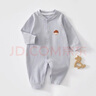 婧麒（JOYNCLEON）新生嬰兒衣服夏季連體衣純棉爬服哈衣寶寶春秋居家衣服四季童裝 小房子霧藍 80cm 【9-18個(gè)月，體重8.5-10kg】 曬單實(shí)拍圖