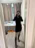 緋垚連衣包臀裙女黑絲搭配的打底裙子辣妹穿搭秋季女裝短裙子七夕 連衣包臀裙【黑色-M】 曬單實(shí)拍圖