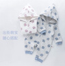 babylove嬰兒連體衣純棉雙層寶寶衣服春秋款外出抱衣連帽哈衣 灰藍色小南瓜 66cm (3-6個(gè)月) 曬單實(shí)拍圖