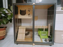 億美柚貓別墅家用室內帶廁所一體貓籠子木質(zhì)貓窩加厚鐵網(wǎng)款貓舍置物架 原木色【60*45*90】公寓款 送貨上門(mén)-自行安裝 曬單實(shí)拍圖