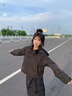 GUUKA TECH工裝風(fēng)衣女士短外套寬松秋季2025新款小個(gè)子休閑夾克連帽慵懶上衣 黑色 M 曬單實(shí)拍圖