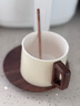 南山先生 早餐杯陶瓷咖啡杯辦公水杯拿鐵杯帶碟勺禮盒裝半見(jiàn)咖啡杯 半見(jiàn)咖啡杯 曬單實(shí)拍圖