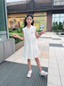 G.DUCKKIDS小黃鴨女童連衣裙夏季2025新款兒童洋氣polo裙夏裝大童女孩運動裙 白色 150 cm 曬單實拍圖
