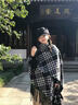 MITHAOL KUSC圍巾女秋冬經(jīng)典條紋坎肩保暖斗篷女士披肩生日禮物送老婆高檔禮盒 黑色 曬單實(shí)拍圖