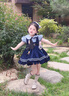 迪士尼（Disney）童裝洛麗塔公主裙女童裙子夏季兔子警官生日禮服兒童短袖蓬蓬裙女 藏青色裙子+裙撐 150 建議11~12歲（140-150cm） 曬單實拍圖