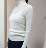 優(yōu)衣庫女裝精紡美利奴羊毛羅紋兩翻領(lǐng)針織衫/長(cháng)袖毛衣新款478337 01 乳白色 L /160/88A 曬單實(shí)拍圖