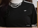 adidas新中式純棉運(yùn)動(dòng)上衣圓領(lǐng)短袖T恤女夏季阿迪達(dá)斯三葉草 黑色   S 曬單實(shí)拍圖