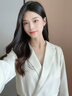 高級感西裝外套女春秋新款氣質(zhì)輕熟風(fēng)假兩件長(cháng)袖小香風(fēng)百褶連衣裙 杏色 加腰帶 M 建議96-106斤 曬單實(shí)拍圖
