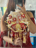 【高檔楠竹扇架+禮盒禮袋包裝】送新娘閨蜜團(tuán)扇新娘結(jié)婚diy手工自制材料包高級(jí)雙面高級(jí)成品中國(guó)風(fēng)喜扇中式 1號(hào)款 雙色雙面 喜扇+扇架+嵌入式禮盒 x 成品【 曬單實(shí)拍圖