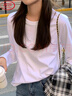 浪莎純棉T恤女長(cháng)袖春秋新款重磅250g寬松休閑百搭純色圓領(lǐng)上衣打底衫 曬單實(shí)拍圖