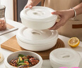 貝瑟斯 陶瓷碗蒸飯碗 蒸菜碗陶瓷蒸蛋碗帶蓋碗家用湯碗純白瓷碗7.5寸 曬單實(shí)拍圖