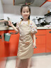 維彩蝶防水帆布兒童圍裙定制幼兒園手工泥塑陶藝畫(huà)畫(huà)烘焙男女孩親子圍腰 XHHS-791掛脖卡其色【兒童款】 曬單實(shí)拍圖