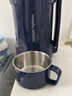 摩飛電器（Morphyrichards）電熱水壺便攜式燒水壺旅行熱水壺?zé)婵毡貕夭讳P鋼保溫瓶大容量戶外 MR6061 1L 輕奢藍 曬單實拍圖