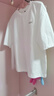 馬騎頓（MQD）男女童夏季新品學(xué)院風(fēng)簡(jiǎn)約百搭卡通趣味短袖親膚柔軟T恤 本白 140 曬單實(shí)拍圖