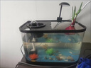 魚(yú)缸水族箱桌面金魚(yú)缸生態(tài)造景過(guò)濾制氧一體機客廳家用帶蓋造景缸 魚(yú)缸豪華款（黑色） 曬單實(shí)拍圖