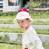 貝娜茜嬰兒寶寶帽子秋冬季嬰幼兒女漁夫帽盆帽加厚公主風(fēng)春秋洋氣遮陽(yáng)帽 小櫻桃-紅色 3個(gè)月-2歲（40-49CM）帽檐4CM 曬單實(shí)拍圖