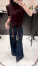 丹寧藍直筒微喇牛仔褲女闊腿褲2025新款春秋季爆款版型超火褲子 丹寧藍-長(cháng)褲-配腰帶 M 27推薦96-105斤 曬單實(shí)拍圖