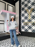美麗衣櫥（BEAUTIFUL WARDROBE）高腰減齡微喇牛仔褲女秋季高級復古感顯瘦喇叭褲慵懶拖地馬蹄褲女 曬單實(shí)拍圖