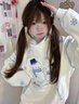 若盼可愛(ài)甜美的女孩卡通雪人連帽衛衣運動(dòng)衫秋冬女孩初高中學(xué)生寬松外 杏色 M 85-100斤 曬單實(shí)拍圖