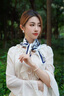 MITHAOL KUSC真絲絲巾桑蠶絲女士生日禮物小方巾送媽媽長(cháng)輩中秋節禮物魚(yú)人城堡【心想事