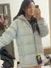 駱駝（CAMEL）戶(hù)外防潑水羽絨服男女90%絨子連帽外套 735CR0L7014 湘妃藍 M 曬單實(shí)拍圖