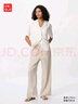 優(yōu)衣庫女裝麻混紡松緊長(cháng)褲/休閑褲473791 32 深米色 M /160/66A 曬單實(shí)拍圖