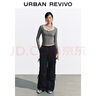 UR2025冬季新款女裝簡(jiǎn)約松弛感亨利領(lǐng)短款修身T恤UYB450013 花灰 L 曬單實(shí)拍圖