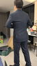 休塔（SUITUP ）高端西服套裝男新郎結(jié)婚正裝禮服修身條紋商務(wù)休閑西裝英倫風薄款 布塔斯灰黑【上衣+褲子】 XL 【50A] 曬單實拍圖