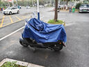 雨衣電動(dòng)車(chē)摩托車(chē)雨披成人男女單人雙帽檐雨衣加大加厚騎行雨衣 大號單人雙帽橫寬1.9米 藍色 曬單實(shí)拍圖