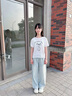 NICKYBABY女童牛仔褲2025新款兒童秋季蝴蝶結直筒褲子女孩大童秋裝薄款闊腿 13181藍色 150 cm 曬單實(shí)拍圖