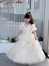 思妙星兒童生日宴禮服花童公主裙女童小主持人合唱走秀鋼琴演奏演出服夏 香檳色_01 130 曬單實(shí)拍圖