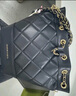CHARLES&KEITH絎縫菱格鏈條水桶包雙肩包包女包女友生日禮物CK2-10701506 Black黑色 M 曬單實拍圖