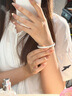 中國(guó)黃金銀手鐲足銀999女生純銀鐲子七夕情人節(jié)禮物生日禮物送女朋友老婆 【999足銀】滿天星手鐲 曬單實(shí)拍圖