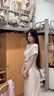 GARNUO法式斜肩連衣裙子女夏季2025新款露肩收腰禮服裙一字肩包臀裙長(cháng)裙 灰杏色 S 【80-100斤】 曬單實(shí)拍圖