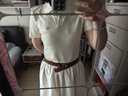 紫心竹真皮寬腰帶女裝飾連衣裙腰封皮帶時(shí)尚百搭配裙子收腰外搭裙帶配飾咖啡118cm 曬單實(shí)拍圖