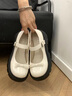 幻潮鳥(niǎo)厚底瑪麗珍小皮鞋女配裙子2026新款春季日系蝴蝶結Lolita單鞋子女 米白色 37 曬單實(shí)拍圖