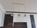 摩燈會三頭餐廳吊燈現(xiàn)代簡約餐桌燈護(hù)眼個(gè)性吧臺飯廳2025年新款中山燈具 三頭-琥珀色-87cm【三色變光】 曬單實(shí)拍圖