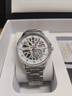 冠琴（GUANQIN）手表男士全自動(dòng)機械表雙面鏤空瑞士認證潮流夜光男表送男朋友禮物 鋼帶本色白面-機械機芯-禮盒包裝 曬單實(shí)拍圖