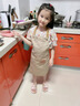 維彩蝶防水帆布兒童圍裙定制幼兒園手工泥塑陶藝畫(huà)畫(huà)烘焙男女孩親子圍腰 XHHS-791掛脖卡其色【兒童款】 曬單實(shí)拍圖